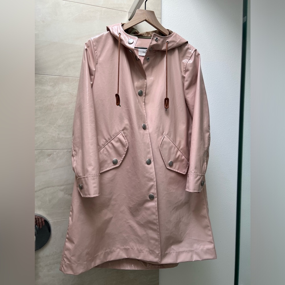 Coach pink rain coat